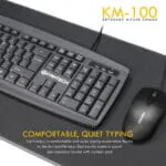 KM100 WIRED KEYBOARD AND MOUSE COMBO - Image 2
