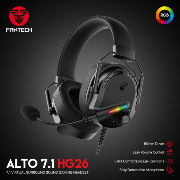 HG26 ALTO RBG GAMING HEADSET BLACK 7.1