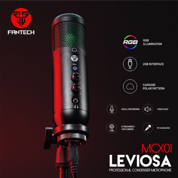 MCX01 LEVIOSA RGB PROFESSIONAL CONDENSER MICROPHONE