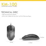 KM100 WIRED KEYBOARD AND MOUSE COMBO - Image 3