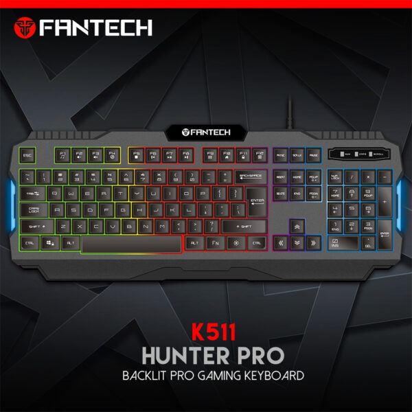 K511 HUNTER PRO BACKLIT PRO WIRED GAMING KEYBOARD