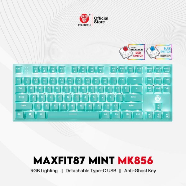 MAXFIT87 MK856 MECHANICAL GAMING KEYBOARD MINT EDITION