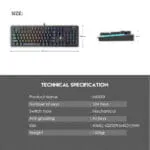 MAXPOWER MK853 V2 RGB MECHANICAL KEYBOARD WITH WRIST REST - Image 6