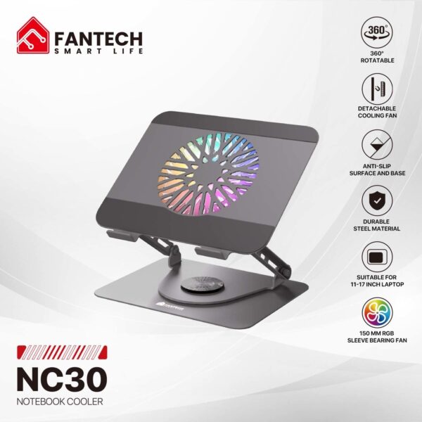 NC30 RGB LAPTOP COOLER  FAN NOTEBOOK COOLING PAD