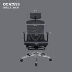 FANTECH OCA259s OFFICE CHAIR – BLACK - Image 4