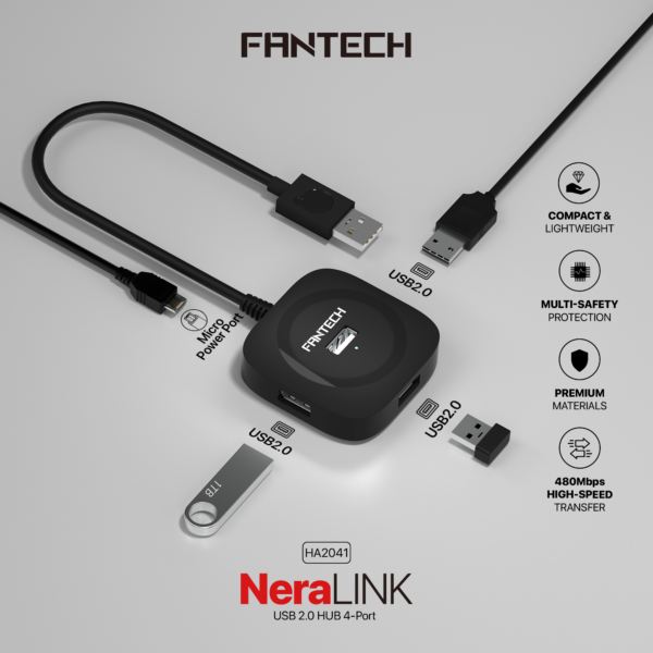 Fantech HA2041 4-Port USB Hub