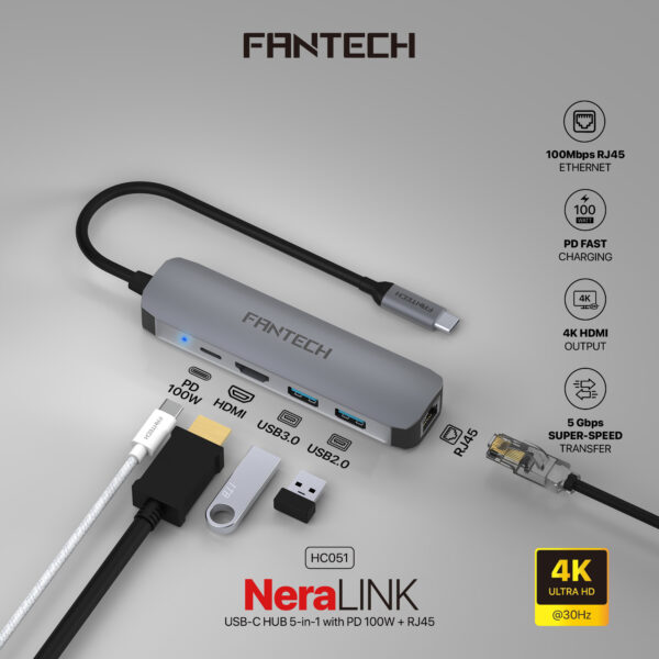 Fantech NeraLINK HC051 5-in-1 USB-C Hub