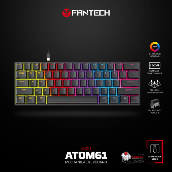 Fantech MK211 Atom 61 Mechanical Wired Keyboard